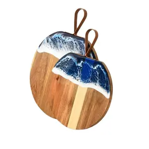 Wooden Chopping Board, 1 Count Wave Pattern Durable Kitchen Cutting Board, Wooden Cutting Boards, Kitchen Accessories & Household Kitchen Products