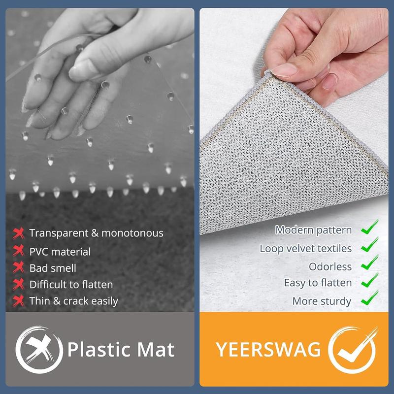 Office Chair Mat, Chair Mat for Hard Floors 48 x 60 Inches, Modern Desk Chair Mat, Floor Mat for Office Chair Low Pile, Non Slip Mat for Under Desk Hardwood Floor, Computer Chair Mat for Hardwood