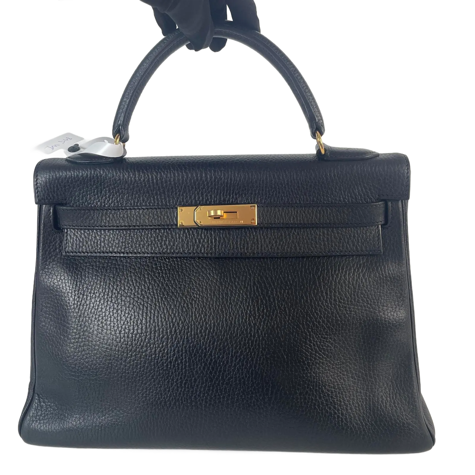 Pre-owned HERMÈS leather Tote Bags Kelly Handbag with charm