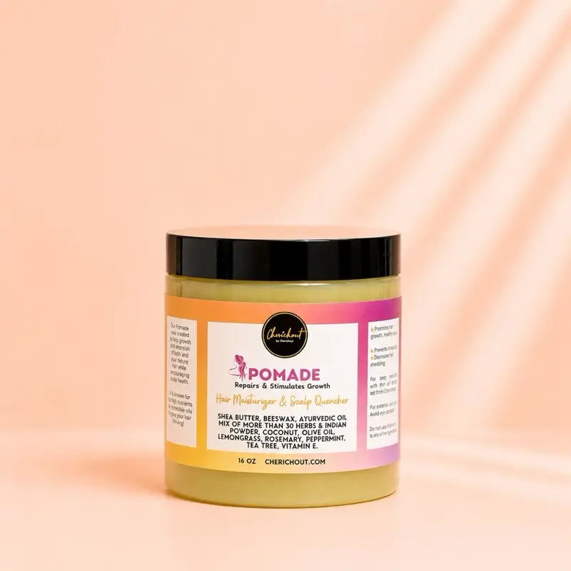 16oz Hair Pomade - Seals Moisture Adds Shine for a Polish Finish. Promotes Stronger Healthier Hair Growth & Healthy Scalp. Made with Shea Butter, Beeswax Ayurvedic Oil, Coconut, Olive Oil, Lemongrass, Rosemary, Peppermint, Tea Tree.  Haircare.