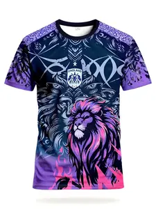 Men's England Lion Football Shirt T-Shirt, Breathable Round Neck Short Sleeve, Ideal for Match, Training, Fan Gift, Daily Wear, Casual Sporty Top