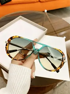 Unisex Vintage Aviator Glasses, Trendy Casual Aviator, Metal Frame Design, Lightweight Durable Street Style Sunglasses, Perfect for Vacation, Daily, Commuting, Travel, Street Style Shades