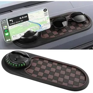 Car Phone Holder with Anti-slip Pad,Multifunction Car Anti-Slip Mat,Rotating Car Mobile Phone Holder with Temporary Parking Number Pad for Phones,Makes You Enjoy your Each Driving Travel, Car Accessory, Car Accessories Interior