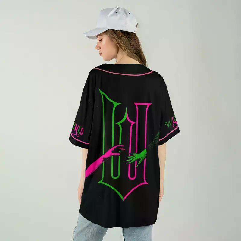 Wicked Baseball Jersey, Musical Movie Jersey Shirt, Pink Goes Good With Green Baseball Shirt, Changed For Good Shirt, Wicked Fan Shirt