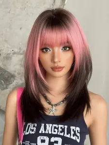 Women's Shoulder-Length Straight Wig, Medium Length Synthetic Fiber Hairpiece for Daily Wear & Special Occasions