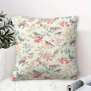 Floral Bird Pattern Plush Pillow, Soft Comfortable Printed Design, Perfect Gift for Kids and Adults, Home Decor & Playful Choice