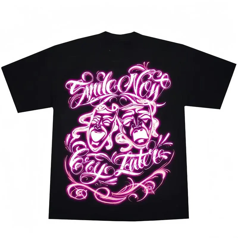 Women's Sweatshirt, Smile Now Cry Later Graphic Pullover, Casual Chicana Art Lowrider Style Cotton Top with Front and Back Print, Polyester, Street, Hoodie, Fashion, Tee, Streetwear, Tattoo Motif, Airbrush Print