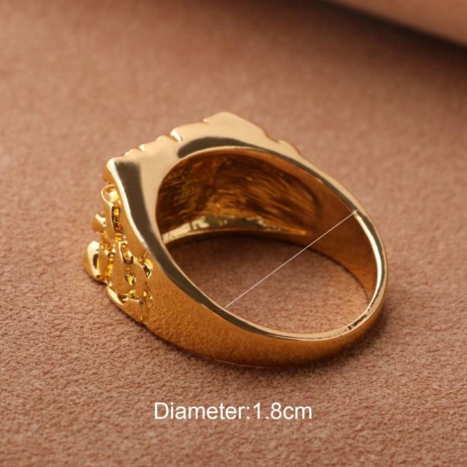 Men’s Sculpted Face Ring – Gold Tone Statement Ring, Vintage Style Bold Alloy Jewelry Men’s Sculpted Face Ring – Gold Tone Statement Ring, Vintage Style Bold Alloy Jewelry