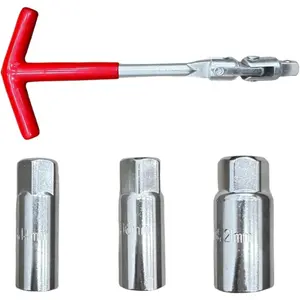 T-Handle Universal 14mm/16mm/21mm Spark Plug Socket Wrench, Remover and Installer Tool for Motorcycles, Lawn Mowers and Small Motor Vehicles