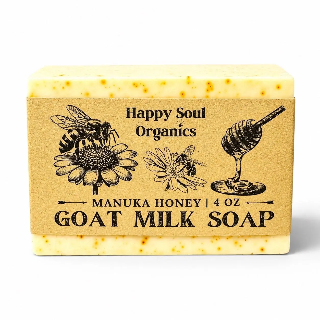 Organic Manuka Honey Unscented Goat Milk Soap 4oz
