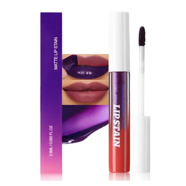 evpct Deep Mauve Red Peel Off Lip Stain Tints, Matte Liquid Lipstick Lip Stain Long Lasting Waterproof for Women, Non-stick Cup Lipstick Peel Off Highly Pigmented Not Faded Smudge-proof Easy to Apply