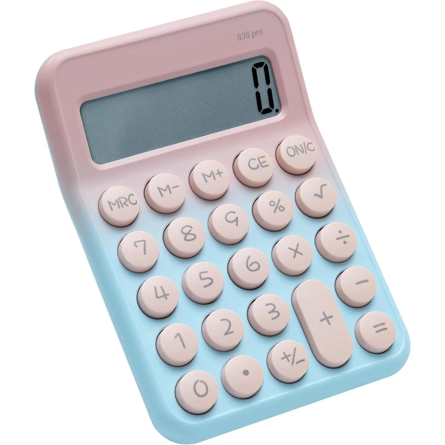 SQ-KBB005 8-Digit Pocket Desktop Calculator for Kids, LCD Display, Gradient Blue, 6 Essential Functions (Division, Addition, Square Root), S Size, 1 Pc