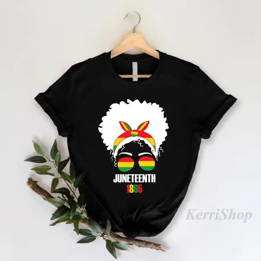 Juneteenth Shirt,Juneteenth Afro Woman Tee,Freedom Day Gift For Her,Black Girl Tshirt,Juneteenth 1865 Women Shirt,Emancipation Shirt,BLM Tee