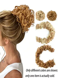 Multicolor Caterpillar Curl Hair Ties, Wrap Style Bun Holder, Wedding Hairstyle Accessory, Curly Messy Updo, Fake Hair Accessories