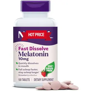 Melatonin 10mg Fast Dissolve Tablets - Strawberry Flavor, 100 Count, Sleep Support, Fast Dissolve Melatonin for Adults, 100-Day Supply, gift for him and her, mother dad lover gift