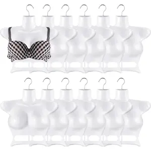 12 Pcs White Plastic Hollow Back Hanging Female Mannequin Torso for Retail and Shop Clothing Display