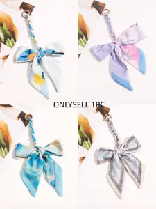 Bags Extender Chain Bowknot Strap, Adjustable Long Shoulder Crossbody Bag Strap, DIY Bag Chain, Geometric Pattern, All Seasons