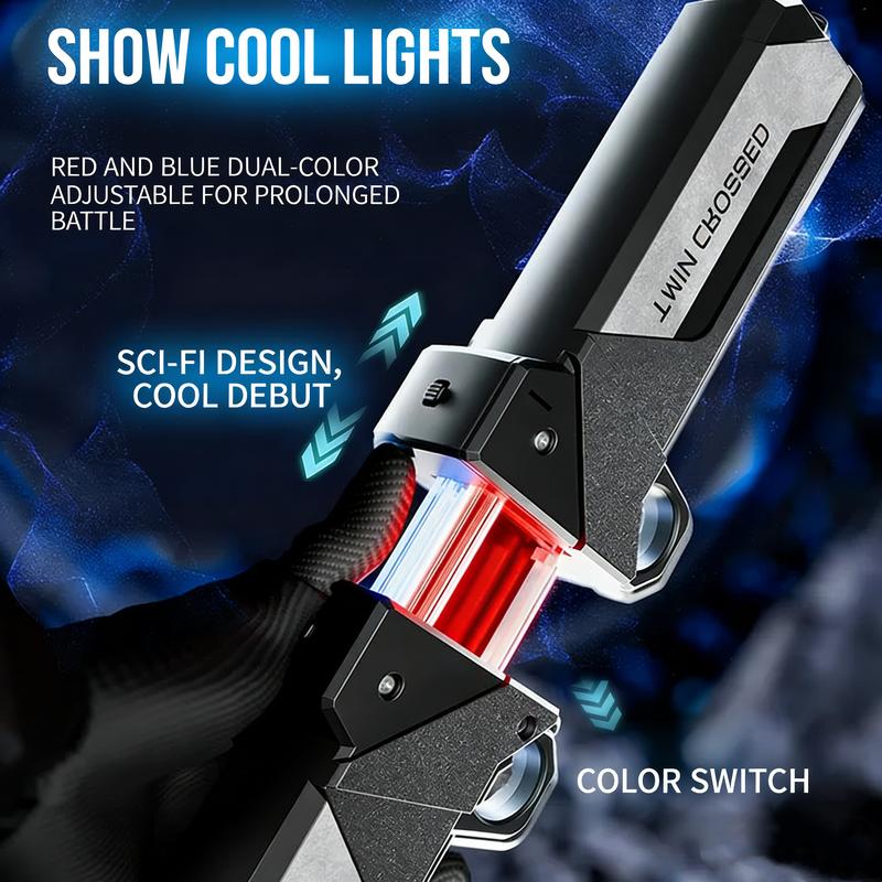 【SaberX】2026 Dual-Color LED Retractable Toy Sword – Swing-Activated Light Blade, Plug-In Dueling Play Sword for Kids & Collectors