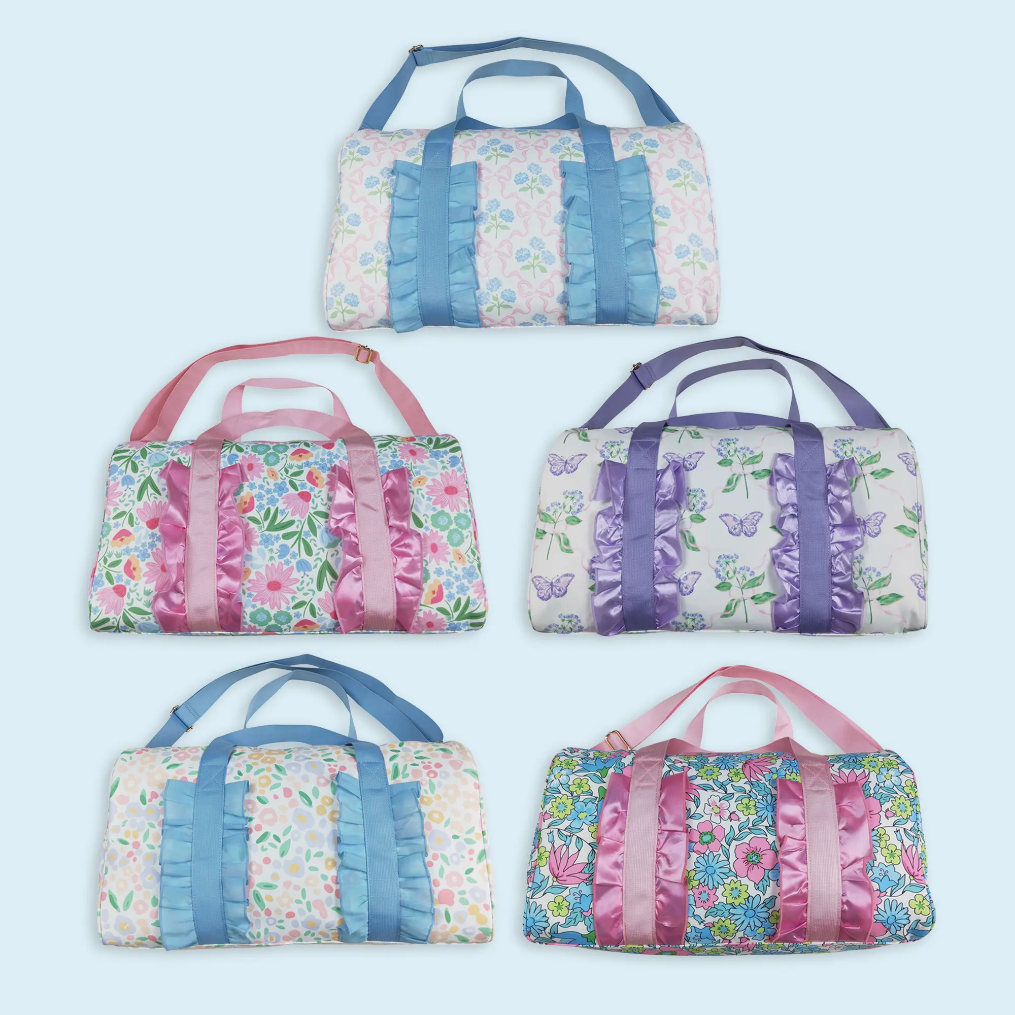 Blue floral duffle bags women weekend travel bags Blue floral duffle bags women weekend travel bags