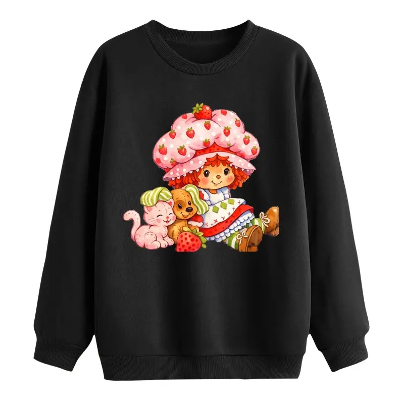 Cute Strawberry Girl Shirt, Kawaii Berry Graphic Sweatshirt, Pink Aesthetic Sweater, Vintage Cute Shirt