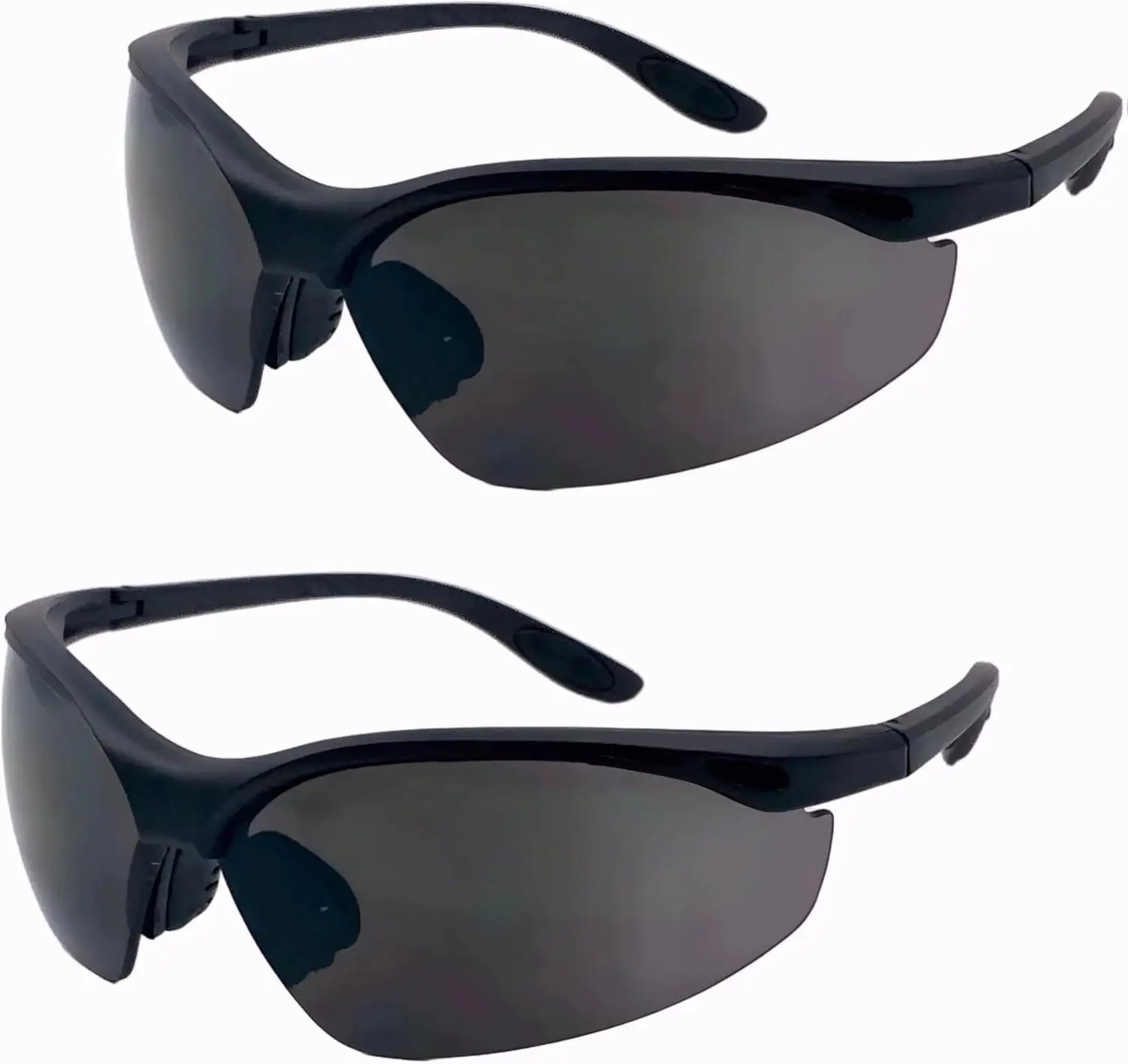 2 Pair of Z87+ Sport Wrap Full Reading Lens Safety Sunglasses – Impact Resistant UV400 Lenses, ANSI Certified