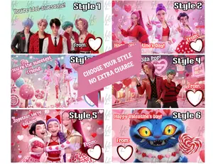 K-Pop Valentine Cards for Kids | Personalized Classroom Valentines | Printed Candy Cards | Choose Your Style
