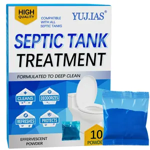 YUJIAS Septic Tank Treatment Pods 10 Dissolving Packets Enzyme-Producing Live Bacteria Solution 1 Year Supply Professional Eco-Friendly Maintenance Prevent Clogs Odor & Backups Household