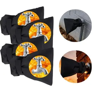 4-Pack Winter-Proof Faucet Cover: Easy Install, Stop Freeze & Save Pipes! Thick Insulated，Weatherproof Universal Fit