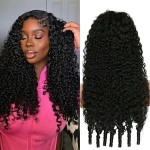 Bling Hair Burmese Curly 13x6 Lace Front Wig Human Hair 13x6 HD Transparent Lace Frontal Wigs with Spiral Curls End Pre Plucked 10A Burmese Virgin Human Hair Wigs for Women