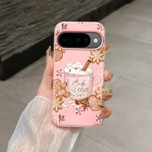 Afternoon tea, coffee, and dessert patterns, pure color phone case, Cover.Suitable for Google phone cases, suitable for Google Pixel 7, 8, 9, 10a, Pro, Pro XL series models, available in multiple colors, minimalist style,Stylish and timeless.