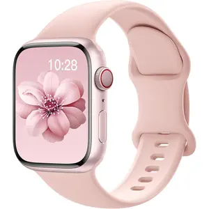 Sport silicone band compatible with Apple Watch bands 40mm 38mm 41mm 44mm 45mm 42mm 49mm women men, soft wristband waterproof replacement sport strap for iWatch bands Series 9 8 7 6 5 4 3 2 1 se Ultra