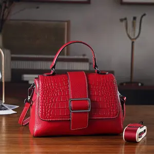 La Marey Genuine Leather Crossbody Bag with Shoulder Strap