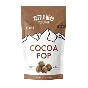 Kettle Head Popcorn Cocoa Pop – Vegan Gourmet Chocolate Popcorn Snack, Hand Popped, Gluten Free, 5.5 oz