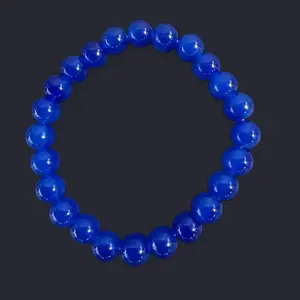 Blue Glass Bead Bracelet 8mm