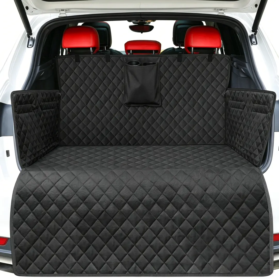 Waterproof Dog Car Seat Cover for Back Seat & Trunk SUV Cargo Liner Heavy Duty Oxford Fabric with Large Storage Pocket Non Slip Scratch Proof Pet Protector Easy Install Travel Car Hammock for Dogs Vans