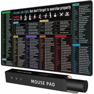 Large  Pad With Excel Shortcuts Cheat Sheet, Excel Tips Desk Mat, XXL Gaming Mousepad Keyboard Pad, Office Accessories for Computer, , PC and Laptop