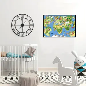 HUADADA 100 Pieces " World's Resorts Map" Holiday Gift Family Game t Jigsaw Puzzle for Children Decorative Painting Decompression Entertainment