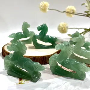 2 Counts Green Aventurine Horse Crystal Healing Crystal Home Decoration From IG Crystal