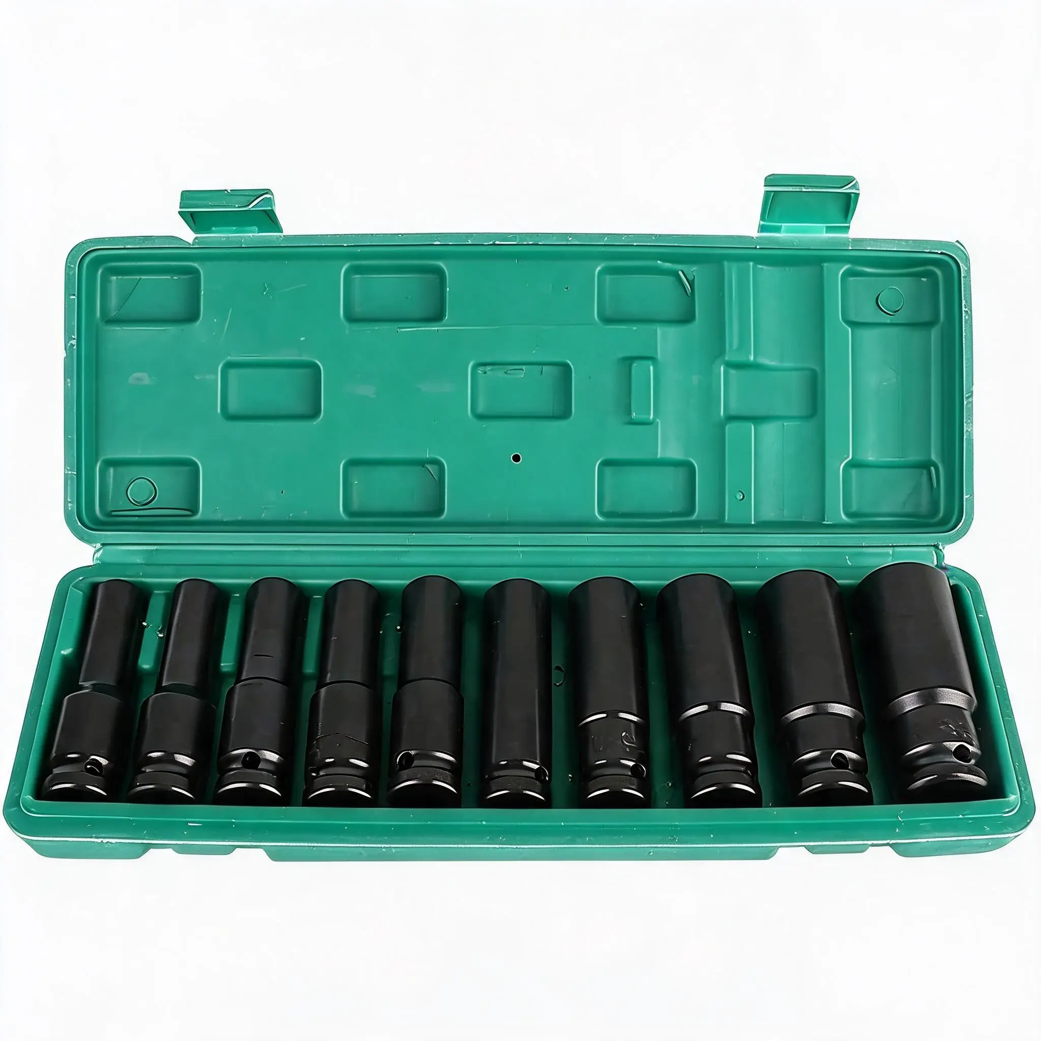 10 Pcs 1/2" Drive Impact Socket Set, Metric 8-24mm Socket Set with Storage Case, 6 Point, for Auto Repairing and Household