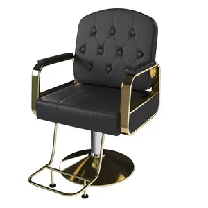 Hair Salon Chair Hydraulic Barber Chair for Home Barbershop, Styling Chair for Hair Stylist Heavy Duty, Hairdressing Beauty Spa Equipment black salon style chair with silver metal support legs