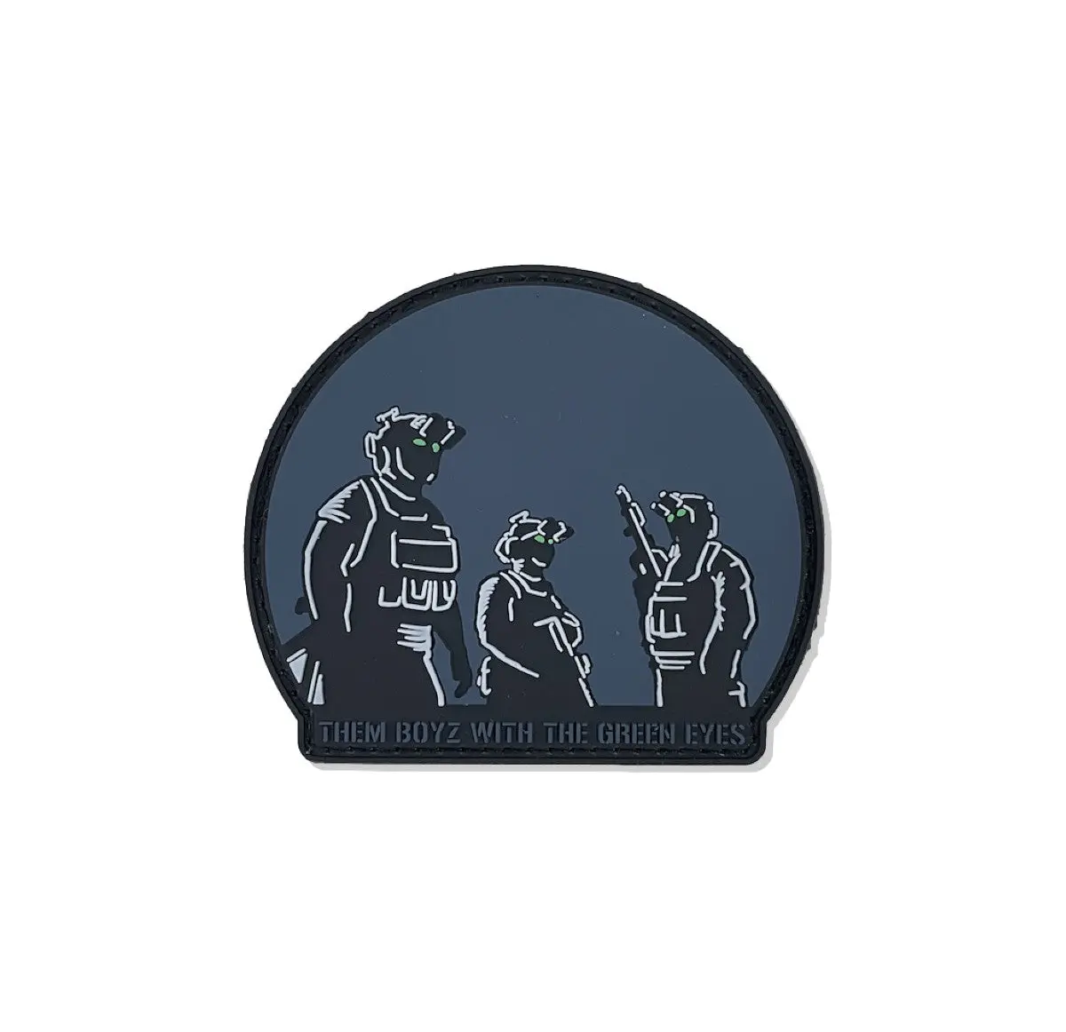 Them Boyz Patch - Graphic Design Featuring Three Characters with Text "THEM BOYZ WITH THE GREEN EYES"