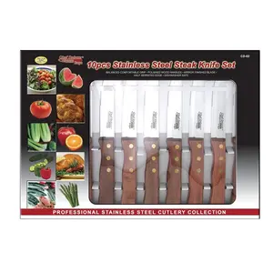 Wood Handle  10pcs. Stainless Steel Steak Knife Set