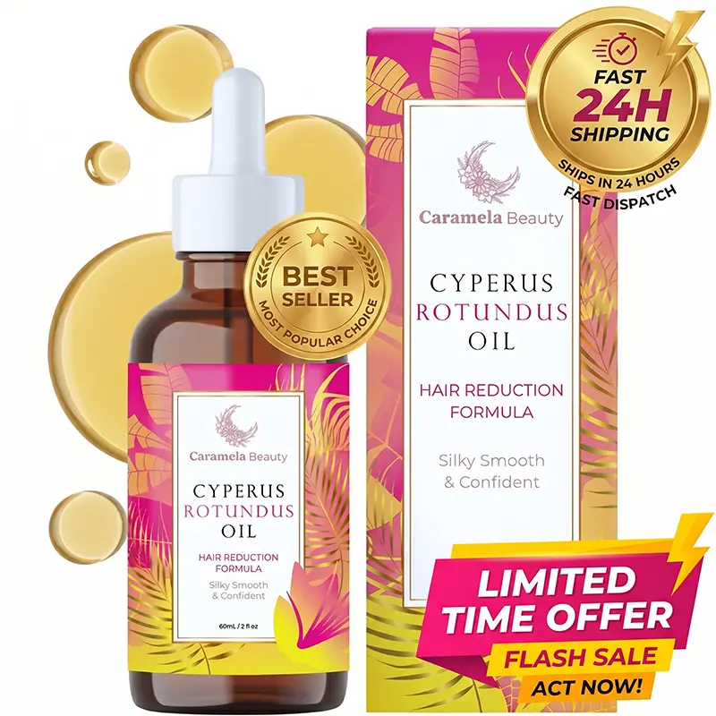 Caramela Beauty Cyperus Rotundus Oil for Natural Hair Reduction - 60ml/2oz