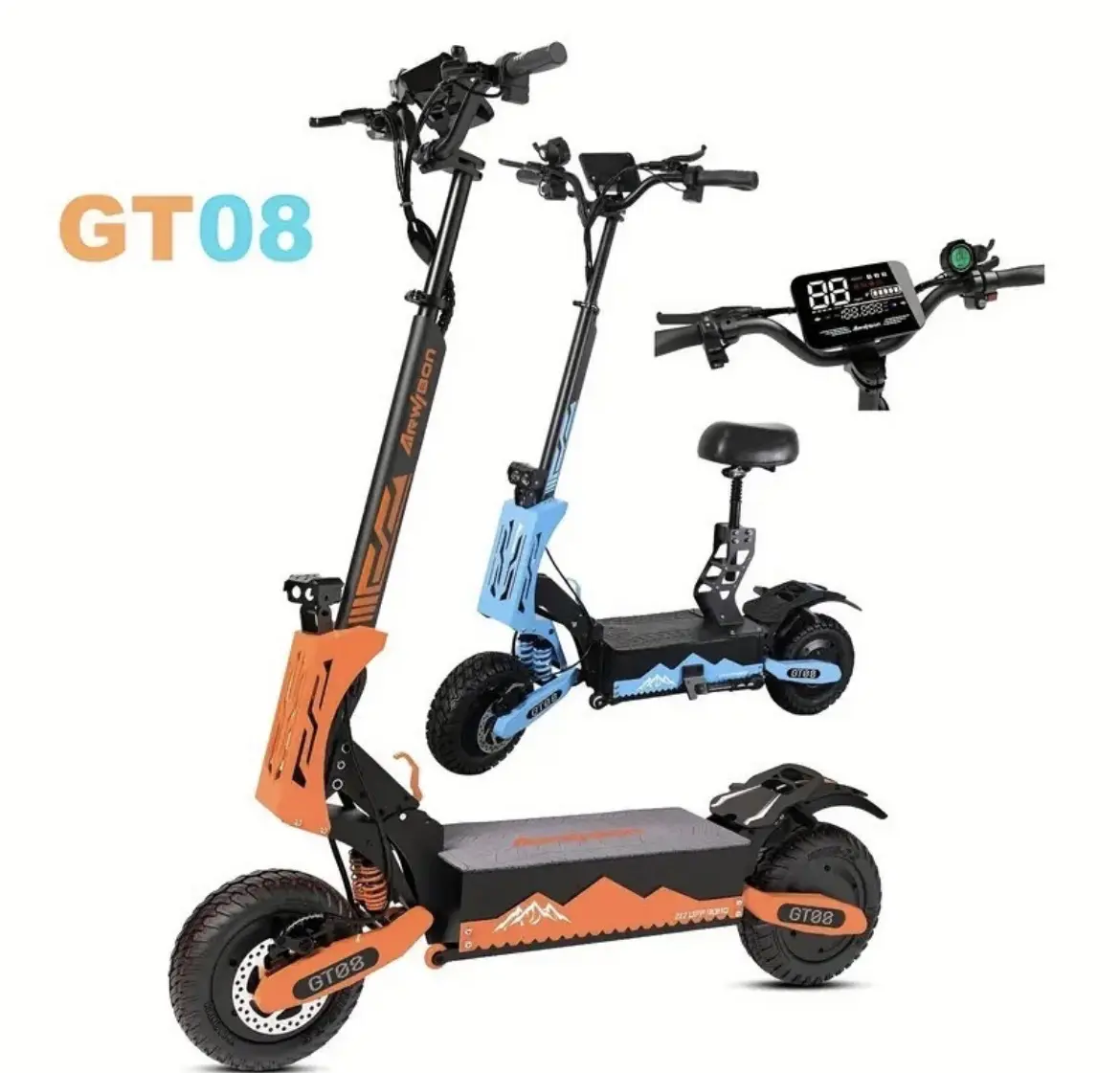Dual Motors Electric Scooter 5600W 50MPH 60V27AH Escooter WITH SEAT