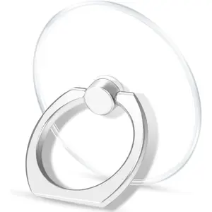 Transparent Clear Phone Ring Grips Holder Kickstand, Finger Ring Stand for Cell Phone Tablet Case Accessories(Round-Clear) (1)