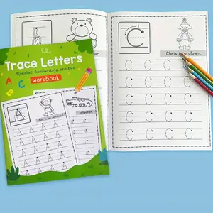 Cute Cartoon Letter Practice Book for Kids Learning Writing and Reading, Back-To-School Supplies, Easter and Christmas Gift
