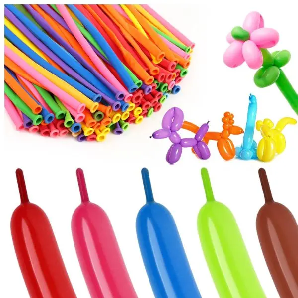 100PCS 260 Long Balloons for Balloon Animals – Thick Latex Twisting Balloons for Clowns, Balloon Arch, Magic Shows, Birthday Parties, Weddings, Festivals & Kids Party Decorations