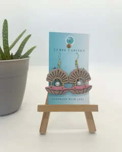 Luster Shell - Polymer Clay Earrings