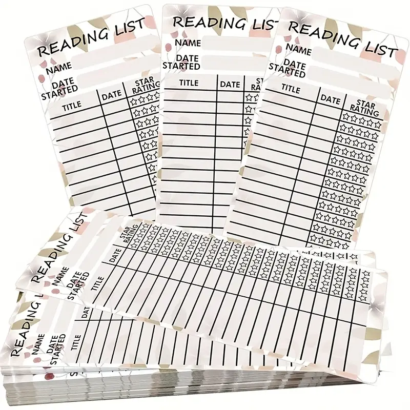 20/50 Pcs Reading List Bookmark Tracker, Personal Library Cards, Page Tracker Log for Students, Lovers, Readers, Literary Gifts, Book Accessories, Office Supplies