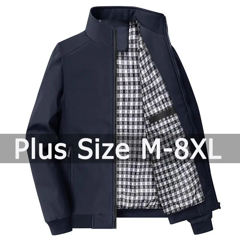 Men's Plus Size Polyester Sports Outerwear Tops, 5XL-8XL (40-140kg) - Autumn Winter Casual Long Sleeve Jacket for Singapore Weather, Menswear, Clothes, Xxl, 7Xl, 4Xl, 6Xl, Breathable